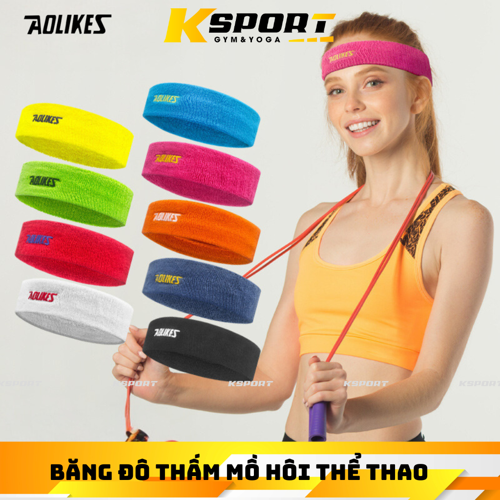 Băng Đô, Băng Trán Thể Thao Tập Yoga,Gym Thể Hình Chạy Bộ Tennis Thấm Mồ Hôi Thoáng Khí Aolikes AL2108