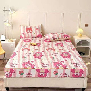 Bộ Ga Giường +2 Vỏ gối nằm Trần bông cotton đũi đậu nành mềm mại thoáng mát Dacosa Warm Winter