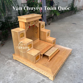 Mẫu màu trần bàn thờ thần tài , tài lộc gỗ sồi nổi bật phòng thờ - đồ thờ tiến long