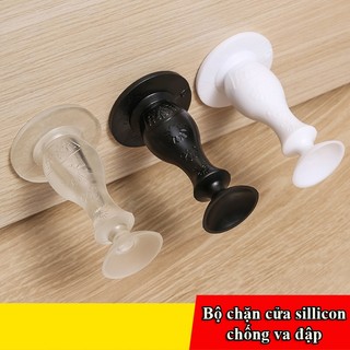 Chặn cửa chống va đập, bộ giữ cửa hít chân không sillicon keo NANO không đục khoan làm hỏng tường