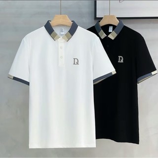 Áo Polo thêu chữ D vải cotton co giãn sang trọng lịch lãm-AHFASHION  MENSWEAR TOP
