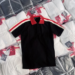 Áo polo nam cổ dệt LODES chạy viền vai đỏ màu trắng đen,vải cotton co giãn  Menswear Ngắn Tay