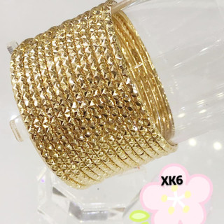  Vòng tay Ximen  XK6  khía cạnh kim cương bản tròn 2,5 li 