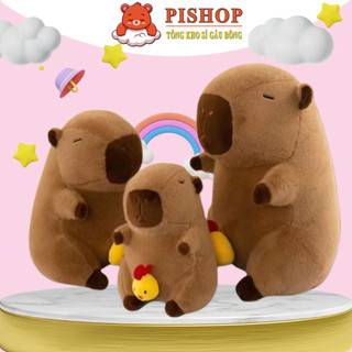  Gấu Bông Chuột Lang Capybara Màu Nâu Gà Con Có Thể Kéo Dãn Siêu Đáng Yêu Mẫu Hot 