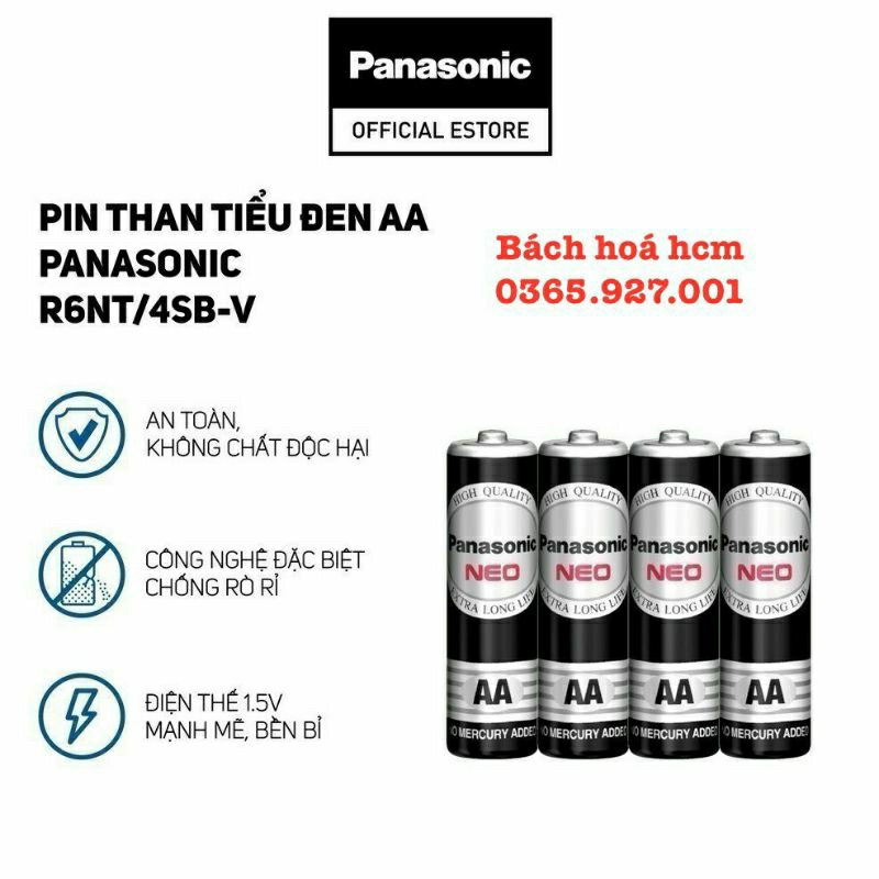 1 Hộp pin panasonic R6NT/4SB (đen AA hộp 40 viên)