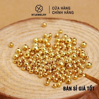 Bạc s925: bi bạc mạ vàng cao cấp các cỡ 2-3-4mm htjewelry ph862