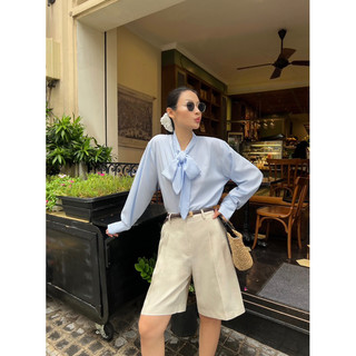 SAP-Sơ mi sọc thắt nơ kate
