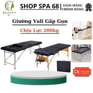 [Giường vali] Giường Gấp Gọn Spa Giường Vali | Chân Gỗ Chân Inox Chắc Chắn Dùng Trong Phun Xăm Thẩm Mỹ