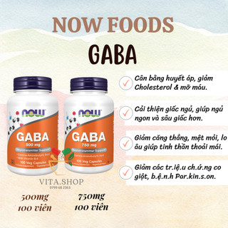 Now Gaba 750mg - Viên uống hỗ trợ chức năng hệ thần kinh 100 viên