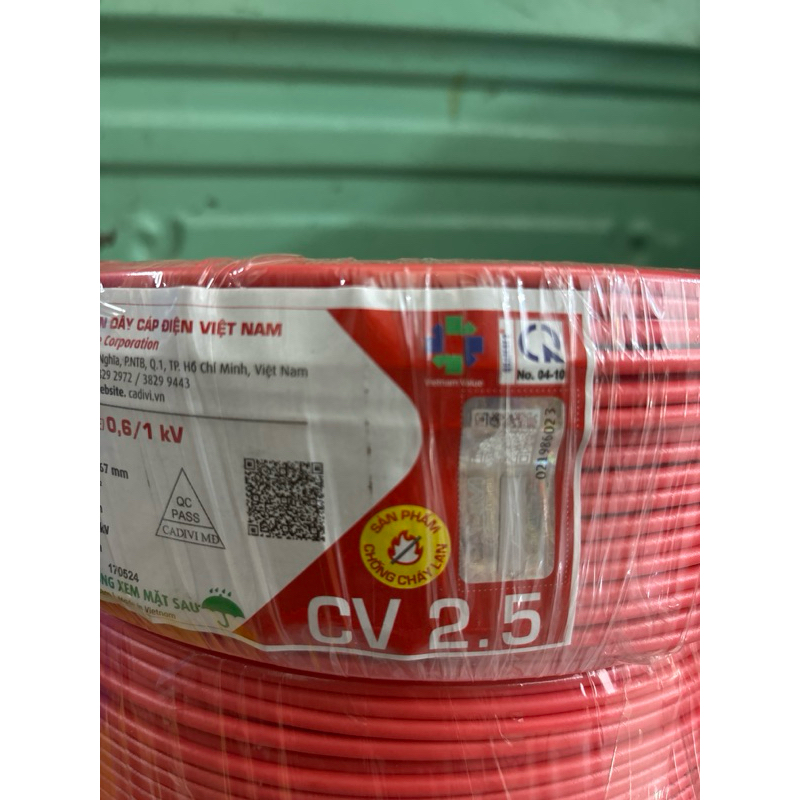 (giá 50 mét) Dây điện Cadivi 2.5 đơn 7 sợi đồng bên trong CV2.5