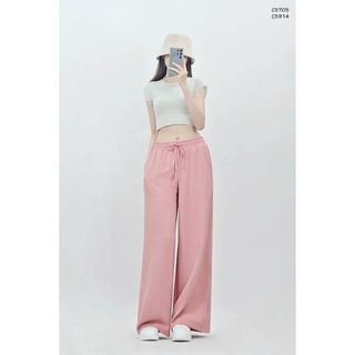 C5705 -	quần dài ống suông, túi bên, cột nơ