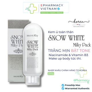 Kem Ủ Trắng SECRET KEY SNOW WHITE Milky Pack dưỡng da trắng mịn 200g