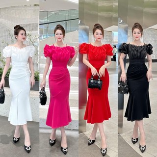 Đầm đuôi cá body trễ vai , váy body đuôi cá xinh