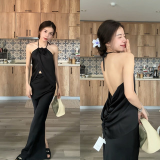 @lyystore Set áo lụa dáng yếm cổ đính hoa + chân váy lụa dài xẻ sau (có tách set, kèm video và ảnh thật)