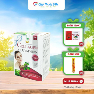 VIÊN UỐNG TRẮNG DA, ĐẸP DA COLAGEN -GLUTATHIONE PLUS giúp bổ sung nội tiết tố, giảm nám, tàn nhang, làm đẹp da (hộp 30v)