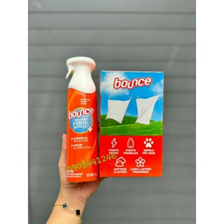 Combo Bounce giấy thơm và chai xịt thẳng quần áo Mỹ