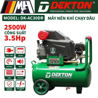 Máy nén khí có dầu dekton dk-ac30dr - dung tích 30 lít - công suất 2500w/3.5hp - dây nguồn 5 mét