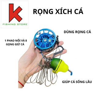Xích cá đầy đủ phụ kiện , dây xích mang cá, móc mang cá