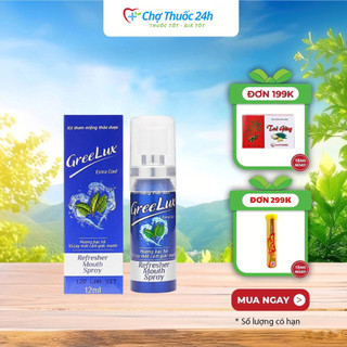 Xịt thơm miệng greenlux resh mint cool- giúp thơm miệng, kháng khuẩn miệng, phòng ngừa các bệnh về răng miệng