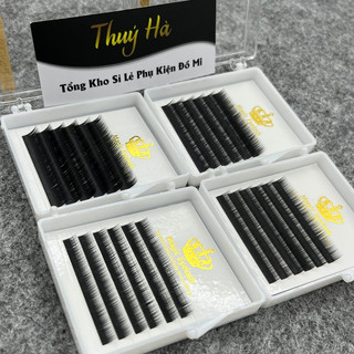Mi dưới Lông Chồn dày 0.07 - size 6-7-8-9mm_6 line/khay sợi đen mềm tự nhiên_Dụng cụ nối mi_Thúy Hà