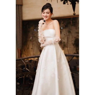 Đầm maxi cưới TRIPBLE T DRESS cúp ngực kết bông hoa nổi - size S/M/L