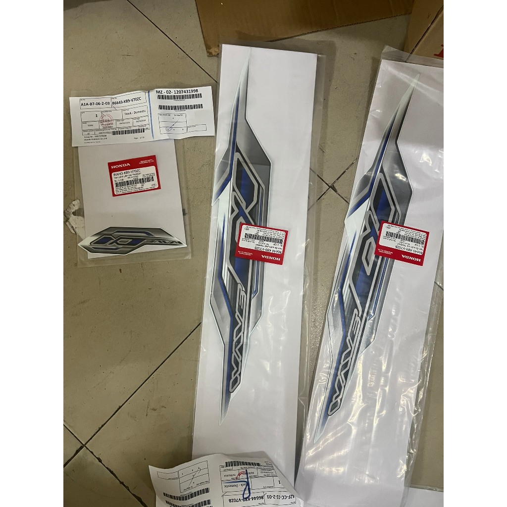 BỘ TEM WAVE A110CC 2023 MÀU TRẮNG CHÍNH HÃNG