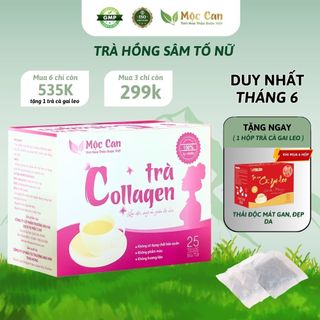 Trà Hồng Sâm Tố Nữ Collagen Mộc Can dưỡng nhan đẹp da ngăn ngừa lão hóa cân bằng nội tiết tố nữ ngăn ngừa khô hạn