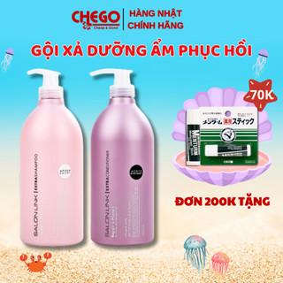 Combo dầu gội xả Kumano Salon Link Extra dành cho tóc yếu 1000ml