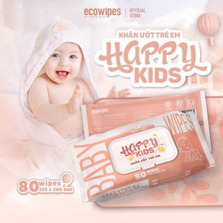 Khăn ướt trẻ em Happy Kids gói 80 tờ không mùi