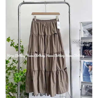 Chân váy xòe tầng dáng dài lưng thun 0624 thaotranshop90 [kèm ảnh thật chụp sàn]