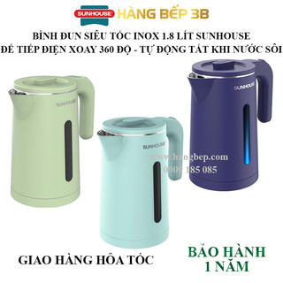 Bình đun nước siêu tốc inox 2 lớp 1.8 lít Sunhouse SHD1351/1353/1355/1368KB - Bảo hành chính hãng