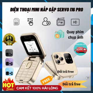 Điện thoại mini nắp gập SERVO i16 Pro, quay phim chụp ảnh, hỗ trợ 2 sim 2 sóng, có khe thẻ nhớ, nhỏ gọn tiện ích