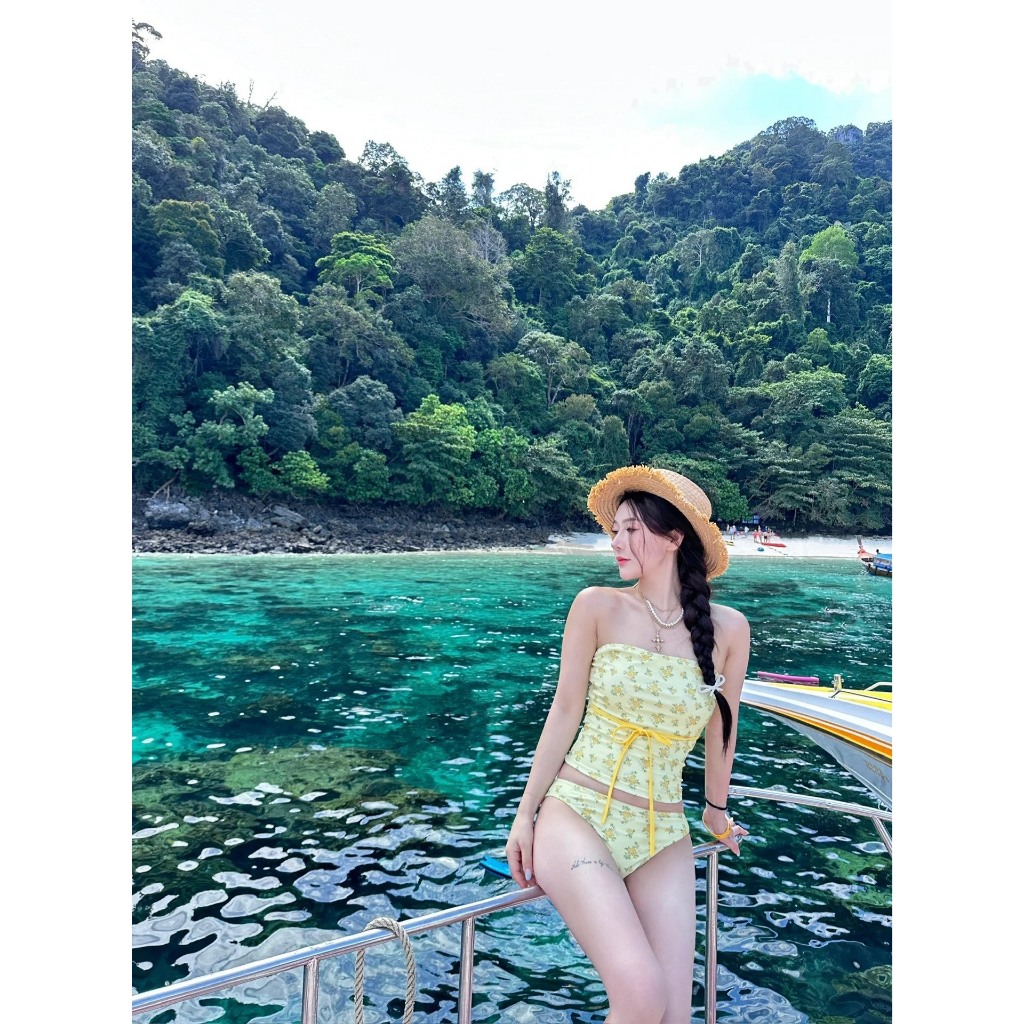 [CÓ SẴN] Set Bikini Hoa Nhí Vàng Áo bơi Áo tắm đi biển có mút lót 🌺 Freeship | BigBuy360 - bigbuy360.vn