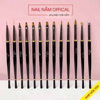 Cọ vẽ móng, cọ nail Lotus bằng lông chồn mềm mượt cán đen đủ loại