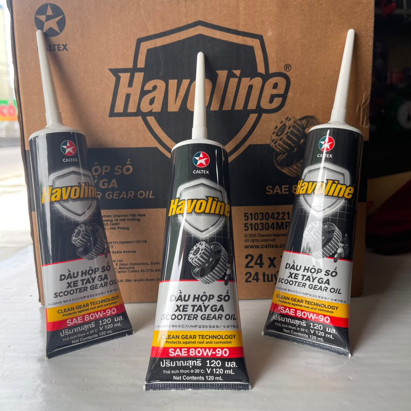 Dầu nhớt hộp số Havoline xe ga Scooter SAE 80W-90 dung tích 120ml / Dầu láp xe máy