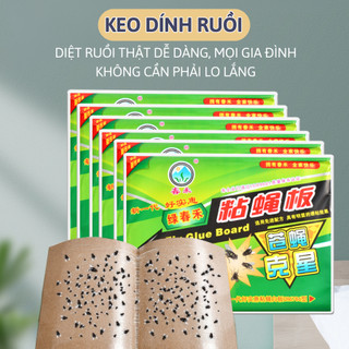 Set 10 tấm keo dính ruồi siêu dính to dày nhiều keo, bẫy dính ruồi cực nhạy 88496