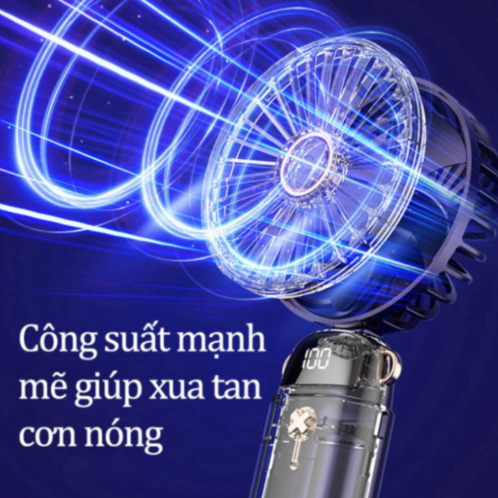 ( Loại 1)  Quạt cầm tay mini gấp gọn 5 cấp độ, sạc pin tiện dụng, nhỏ gọn, dễ mang đi | BigBuy360 - bigbuy360.vn