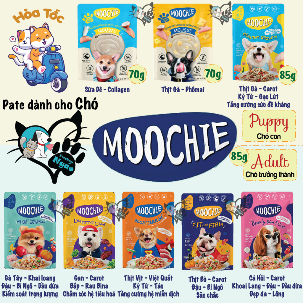 Pate Moochie cho chó gói 85g__