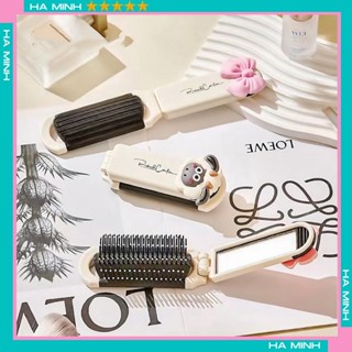  Lược Chải Tóc Kèm Gương Gấp Gọn Mini 2 Trong 1 Họa Tiết Cừu Nơ Dễ Thương 