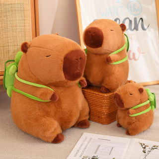 Gấu bông chuột lang nước capybara đeo balo rùa 25cm G25B71 thú bông cute dễ thương