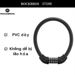 Rockbros Khóa Xe Máy Thép Hợp Kim Kẽm Đậm Chắc Chắn Chống Trộm Xe Đạp Đường Trường MTB Khóa Mã Kéo Dài Bọc PVC Độ Bền-zz