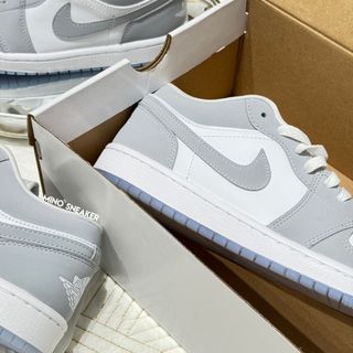 [SẴN AUT 100%] Giày Air Jordan 1 Low Wolf Grey
