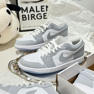 [SẴN AUT 100%] Giày Air Jordan 1 Low Wolf Grey