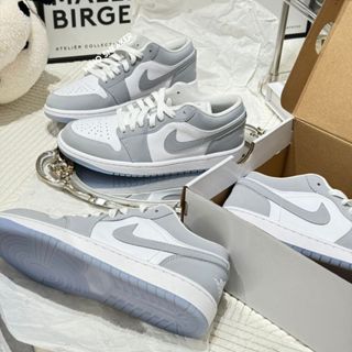   SẴN AUT 100%  Giày Air Jordan 1 Low Wolf Grey 