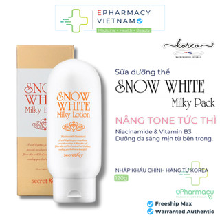Sữa Dưỡng Thể SECRET KEY SNOW WHITE Milky Lotion dưỡng da trắng mịn, nâng tông tức thì 120g