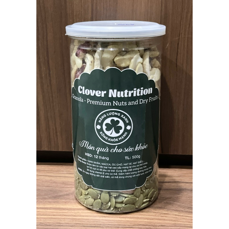 Granola 500g ( CLOVER Nutrition ) - Hạt dinh dưỡng cao cấp mix ( 5 loại hạt )