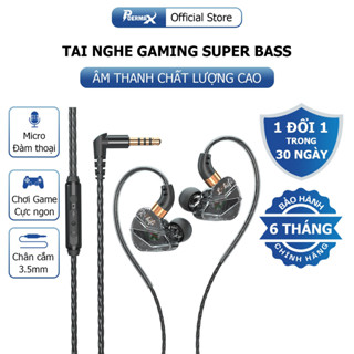 Tai nghe có dây gaming Poermax S16 chân cắm 3.5mm âm thanh hifi siêu bass micro đàm thoại rõ nét