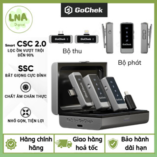 Mic thu âm không dây GoChek GC-ULTRA S24 kèm Dock sạc, Tích hợp 2 chân cắm khi live/quay video/ghi âm cho mọi thiết bị