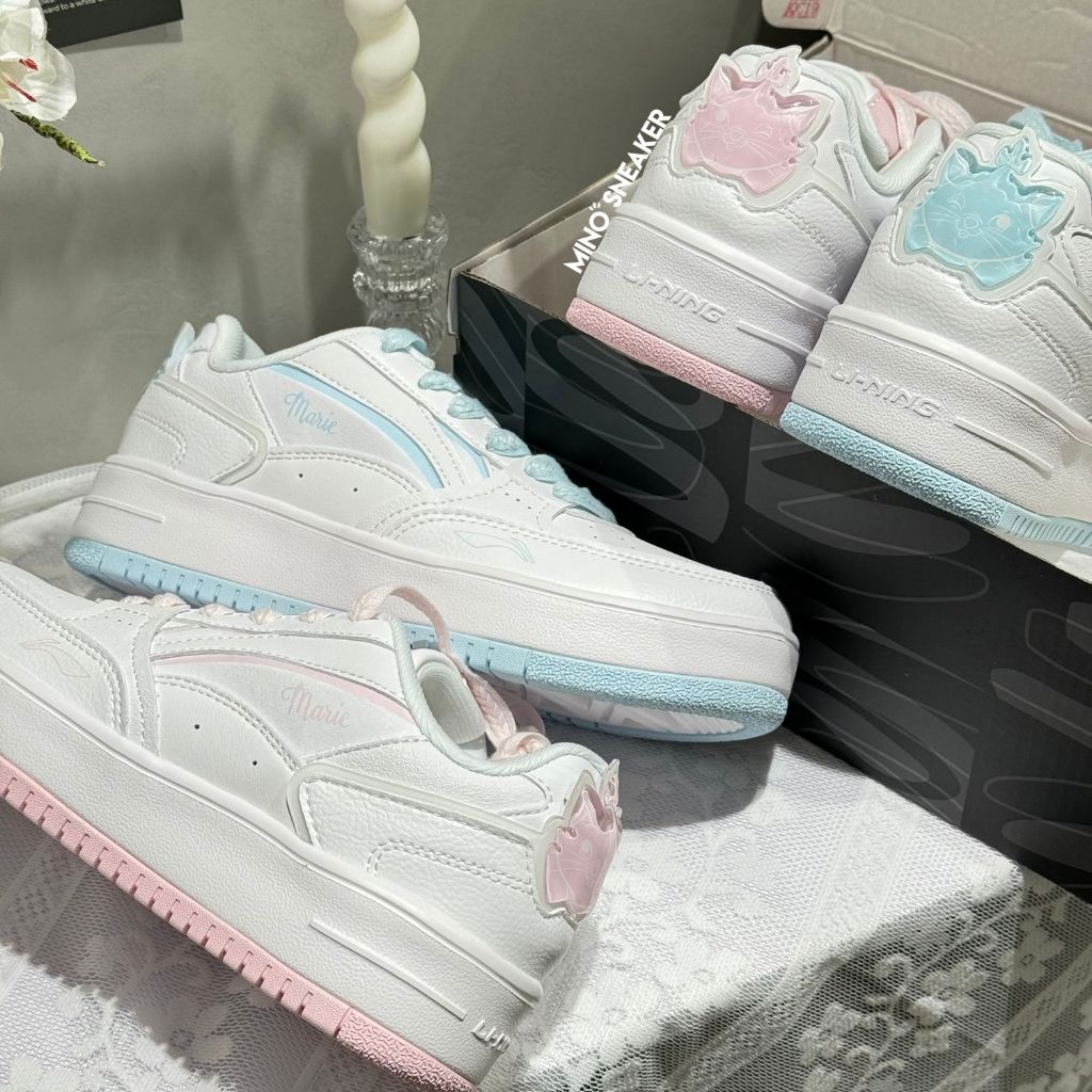 [SẴN AUT 100%] Giày Lining x Marie Cat Blue Pink (AGCT382-7)