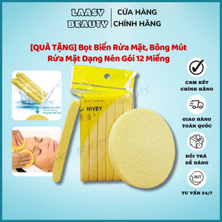 Bọt biển rửa mặt, bông mút rửa mặt chivey dạng nén gói 12 miếng